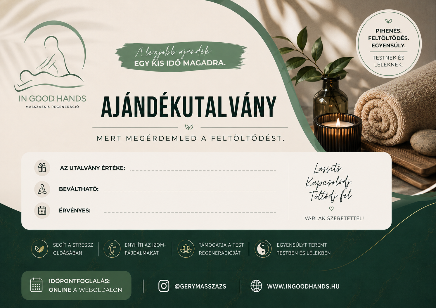 Masszázs Ajándékutalvány